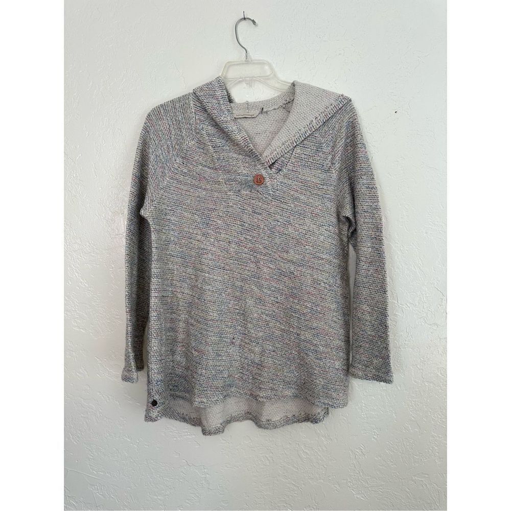 SOFT SURROUNDINGS Gray  Marled Pullover Hoodie Tunic XL